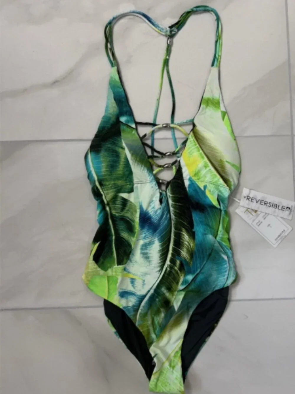Tinibikini Women's One Piece Reversible Swimsuit Size S 11234